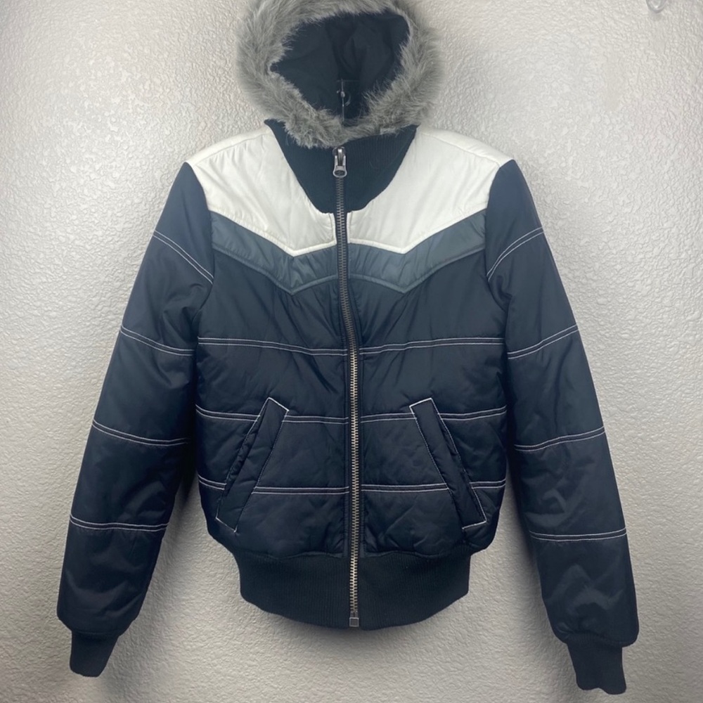 BB Dakota Puffer Jacket Faux Fur with Detachable Hood